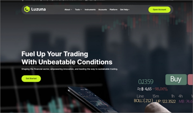 luzuna website screenshot